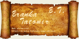 Branka Tatomir vizit kartica